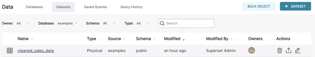 Superset Dashboards - explore data